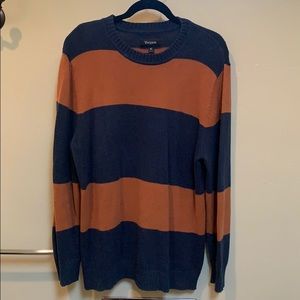 Camel and navy striped Brixton sweater